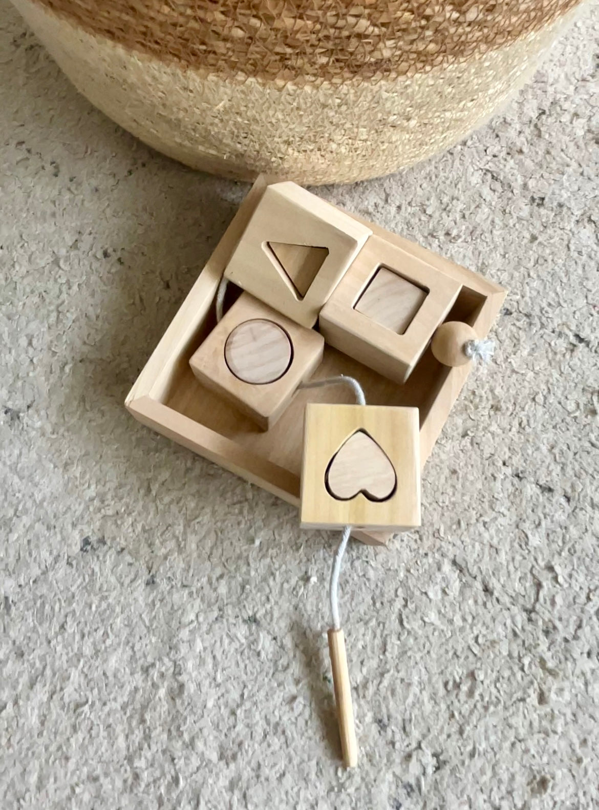 Birch Shapes Lacing Toy - Natural